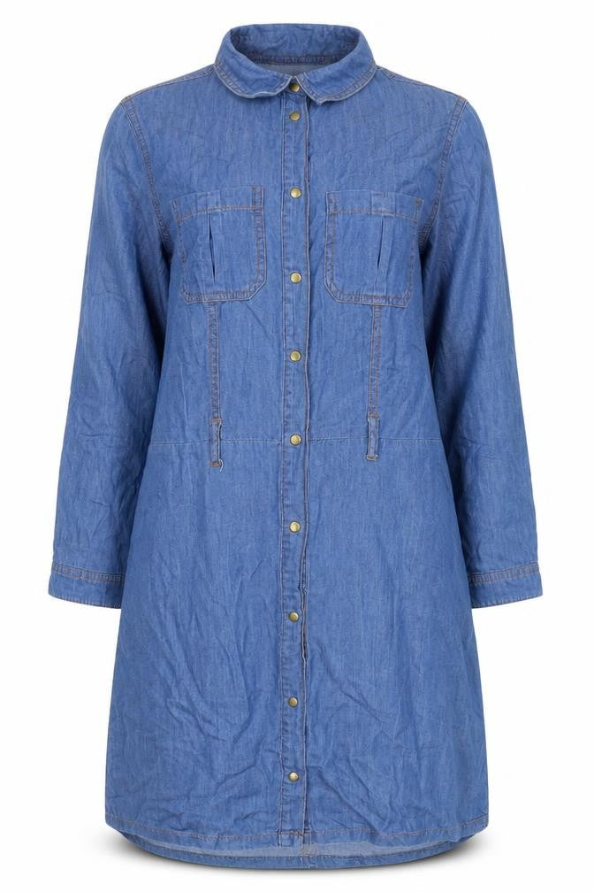 Dorothy Perkins Women's Blue Denim Shirt Dress Size 10
