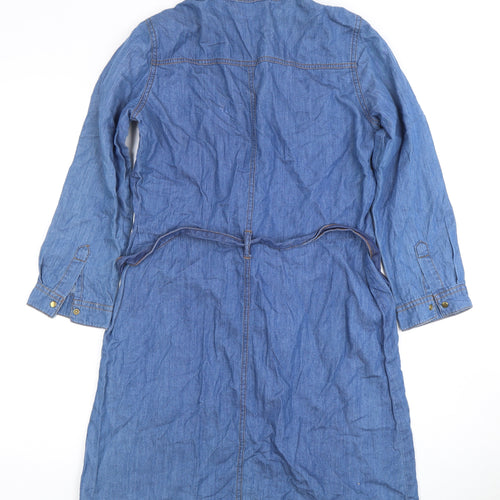 Dorothy Perkins Women's Blue Denim Shirt Dress Size 10