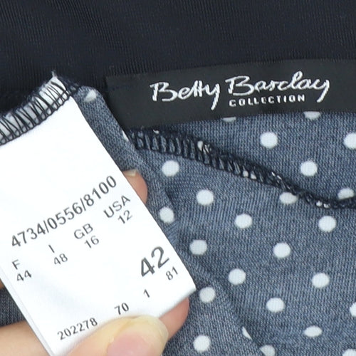 Betty Barclay Women's Black Polka Dot Flare Skirt Size 16