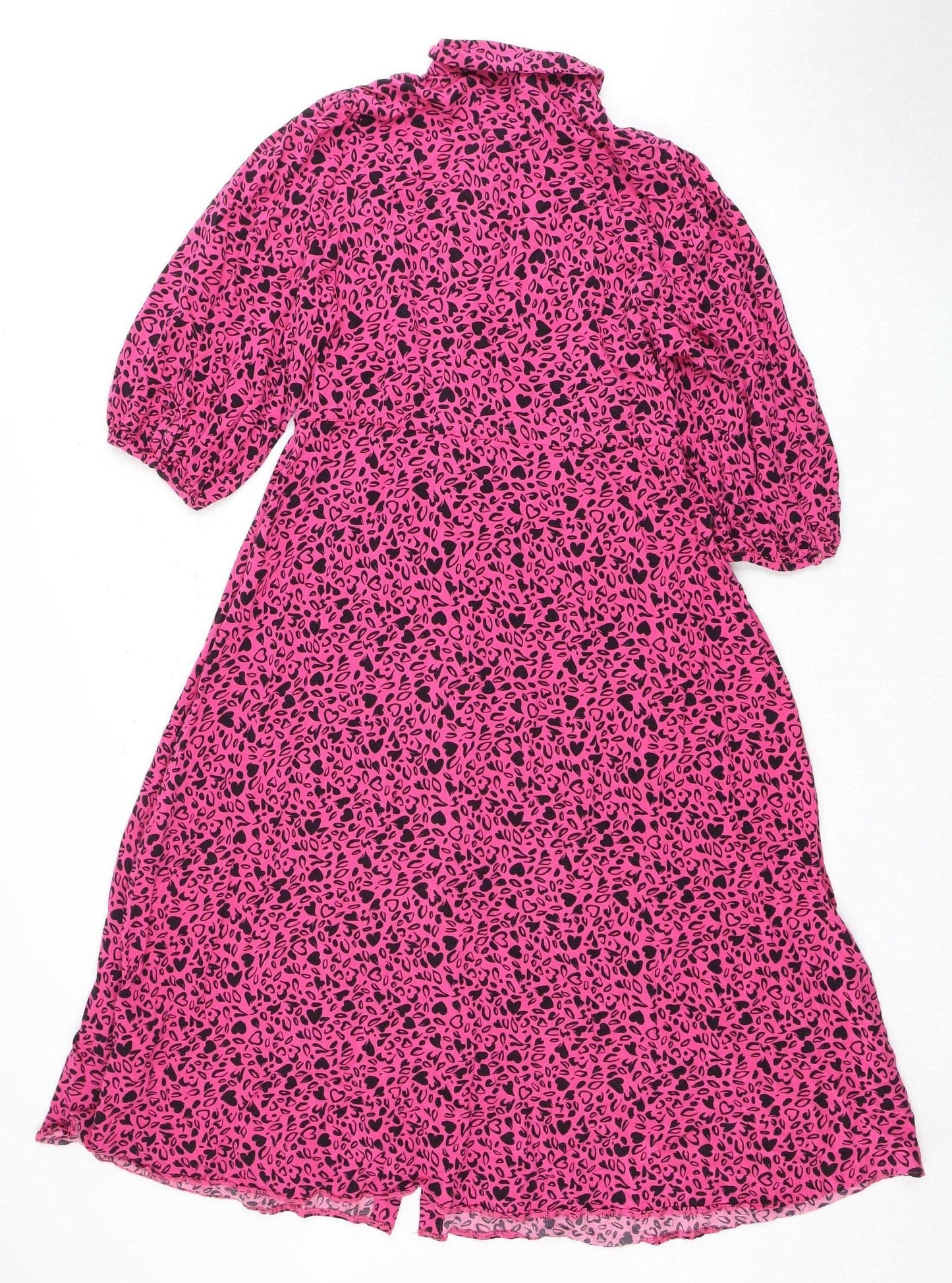 New Look Women's Pink Animal Print A-Line Dress Size 10