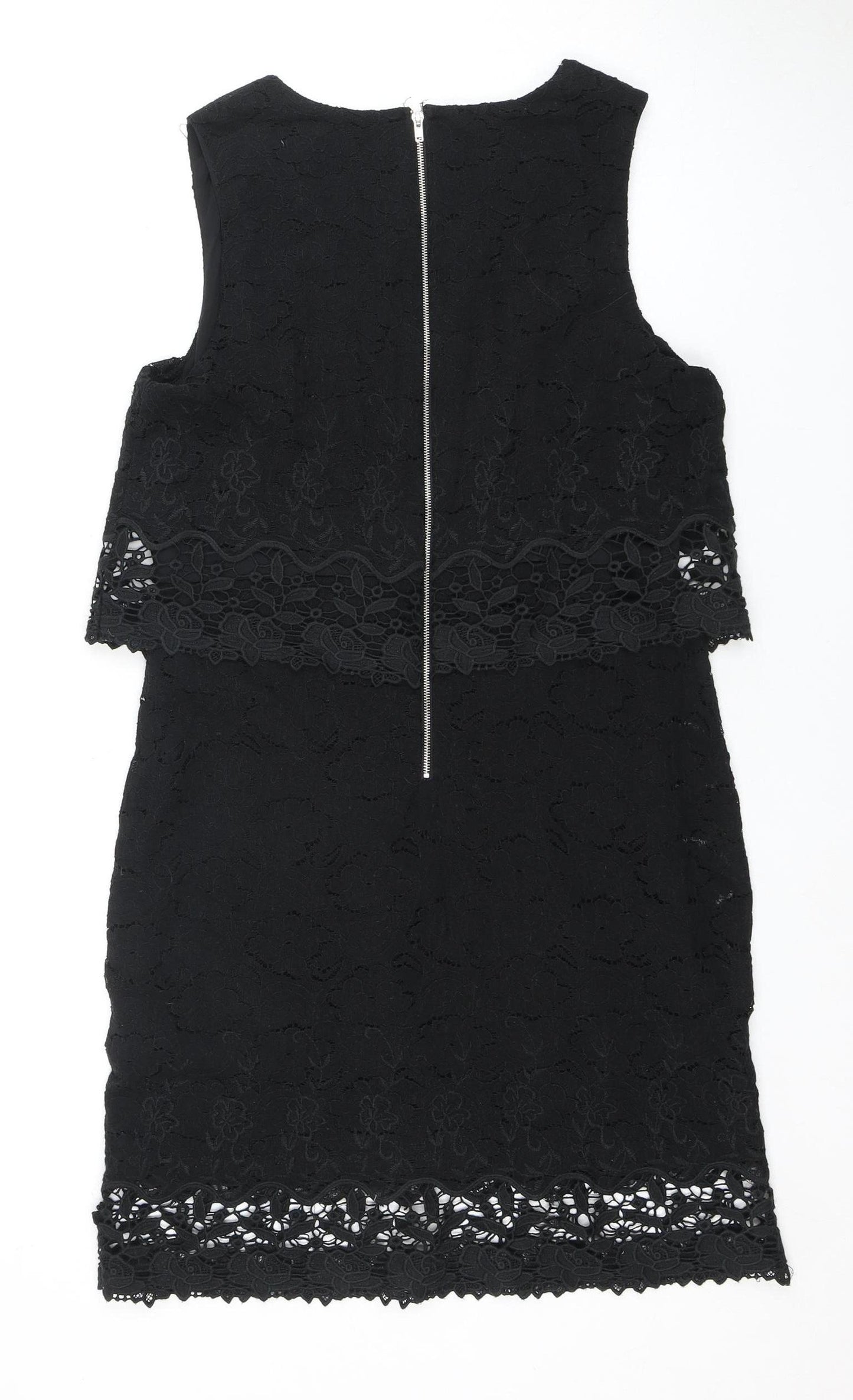 Mademoiselle R Women's Black Lace Sheath Dress Size 14