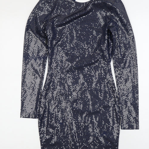H&M Women's Blue XS Bodycon Sequin Dress