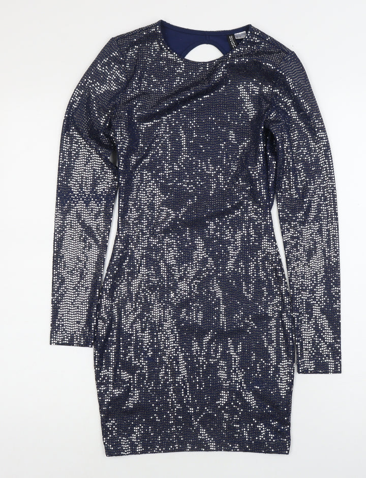H&M Women's Blue XS Bodycon Sequin Dress