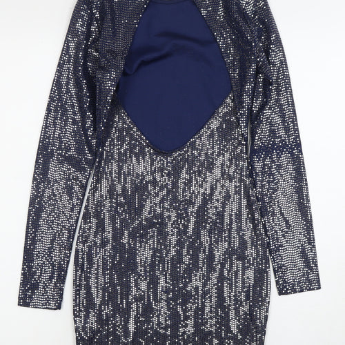 H&M Women's Blue XS Bodycon Sequin Dress