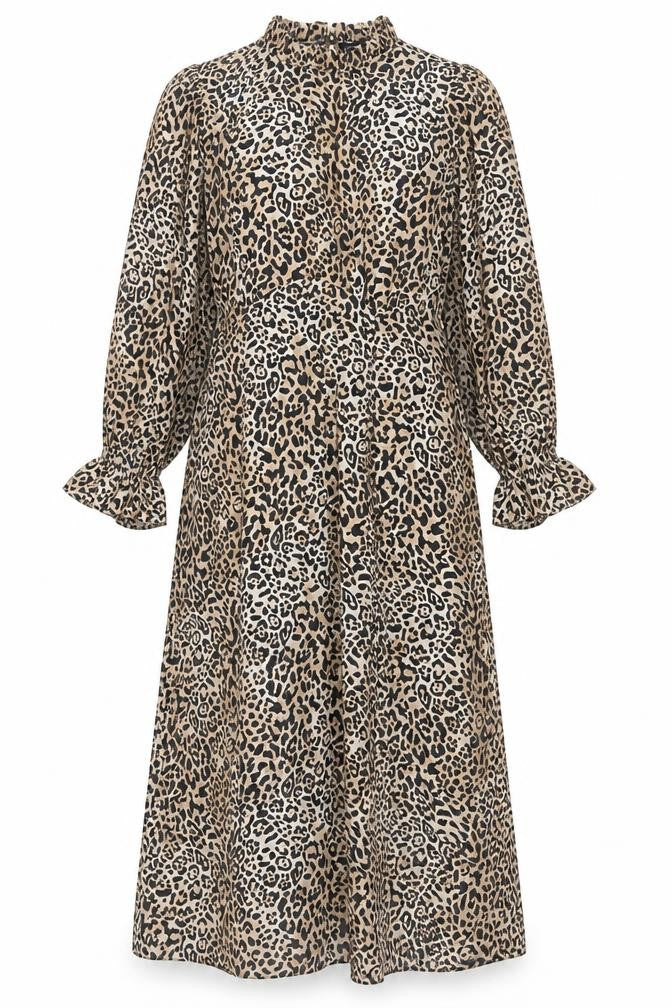 New Look Women's Beige Animal Print Dress Size 10