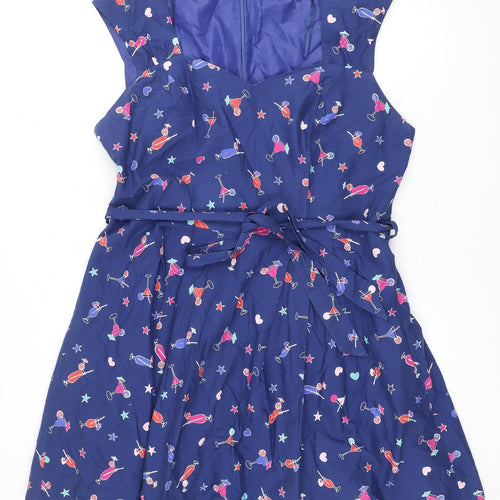 By Henk Holand Women’s Blue Novelty Print Dress Size 10