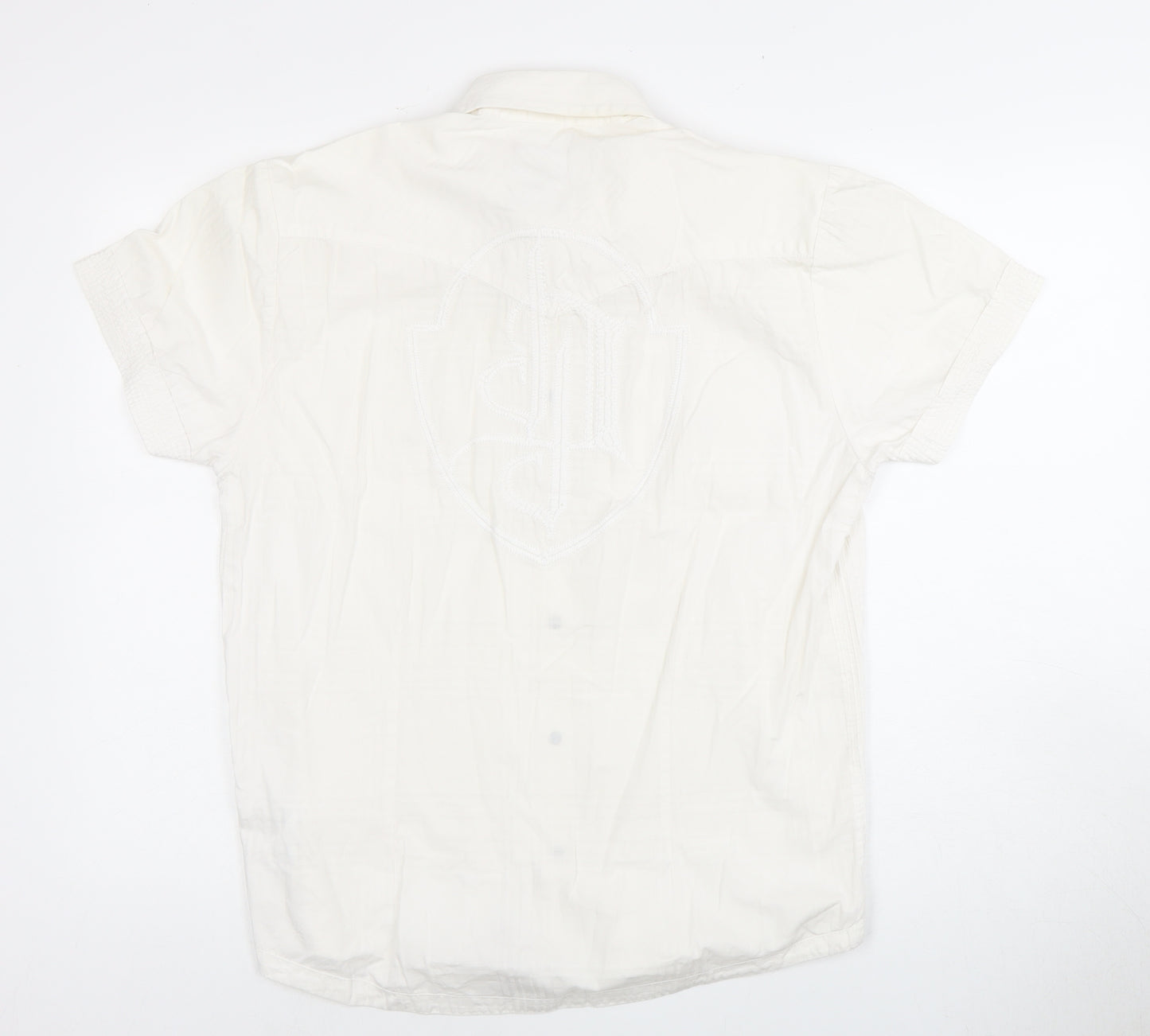Jack & Jones Men's White Casual Short Sleeve Shirt