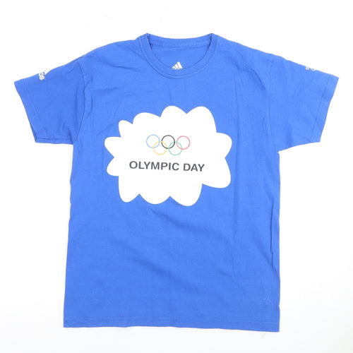 Adidas Boys Blue Olympic Day T-Shirt Size 11-12 Years