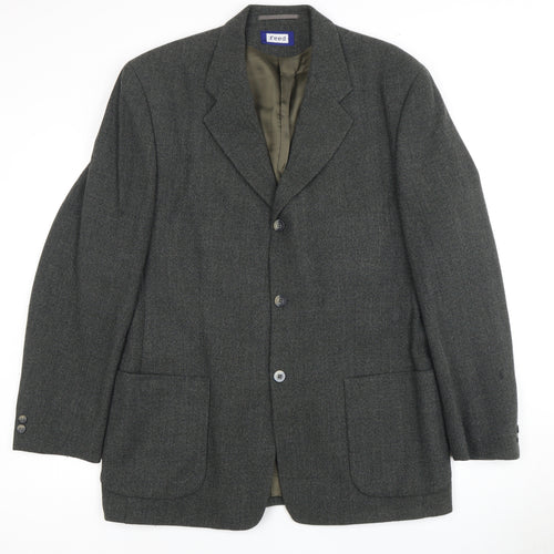 Reed Men's Green Wool Blazer L Regular Notch Jacket