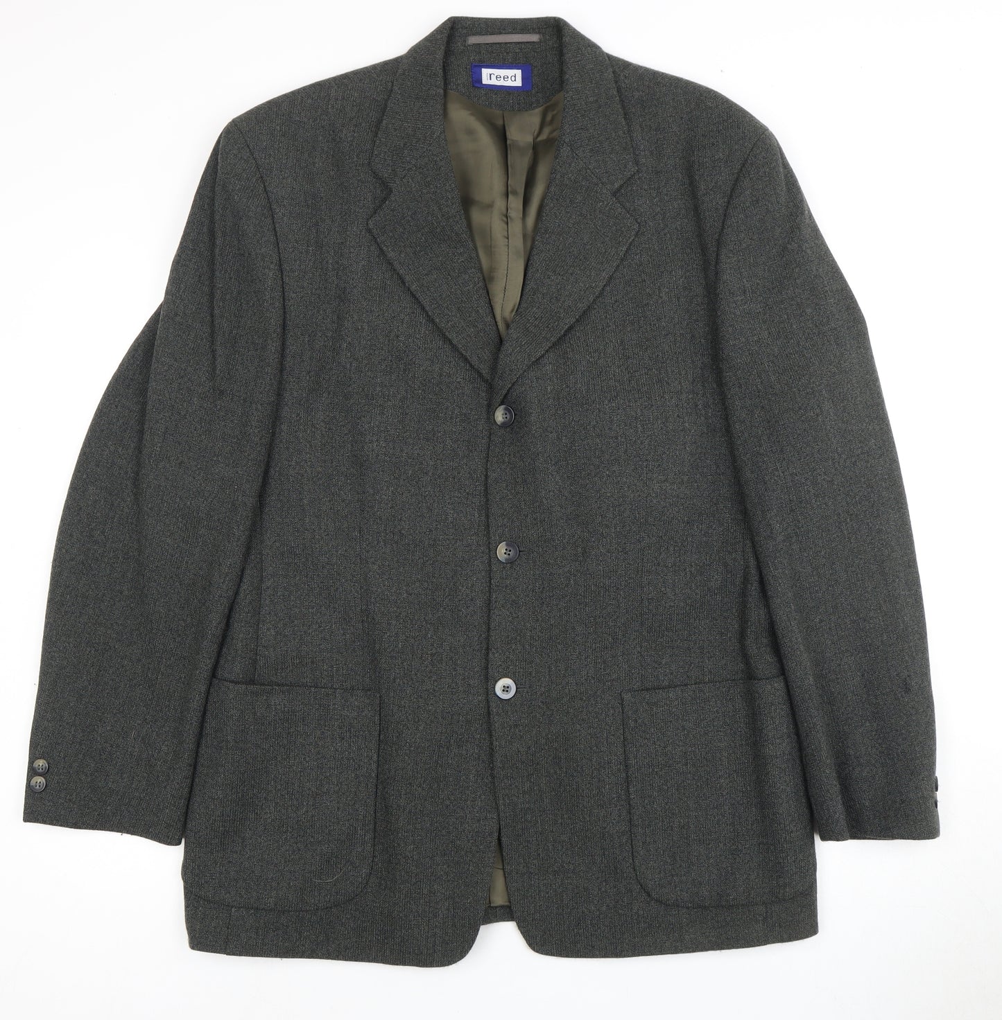 Reed Men's Green Wool Blazer L Regular Notch Jacket