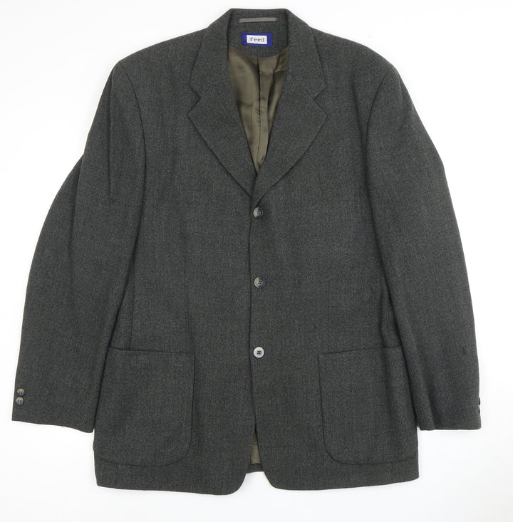Reed Men's Green Wool Blazer L Regular Notch Jacket
