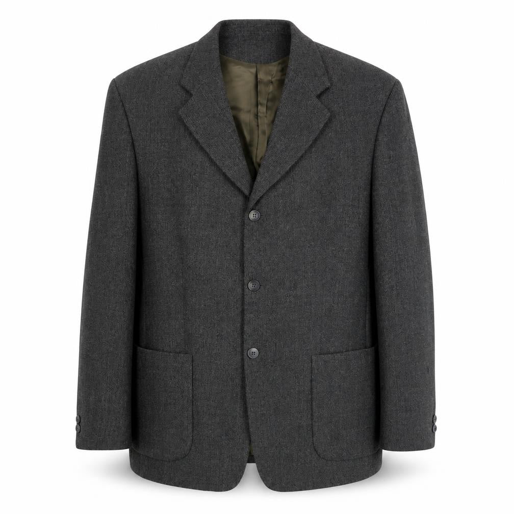 Front view of Reed Men's Green Wool Blazer L Regular Notch Jacket