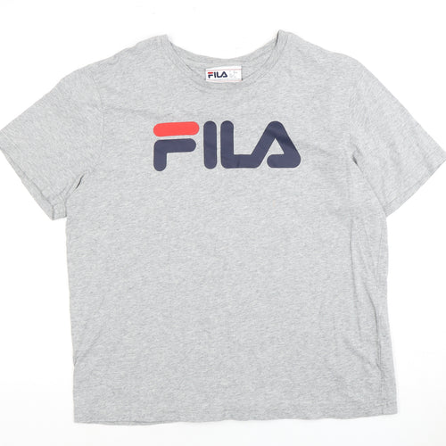 Fila Men's Grey Logo Crew Neck T-Shirt L
