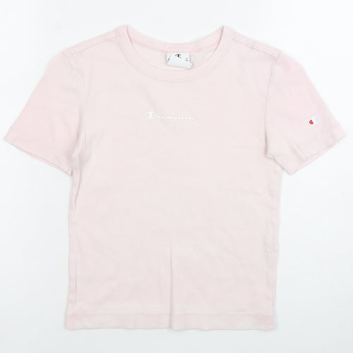 Champion Women’s Pink XS Cotton T-Shirt Crew Neck