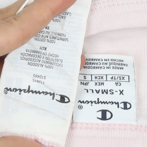 Champion Women’s Pink XS Cotton T-Shirt Crew Neck