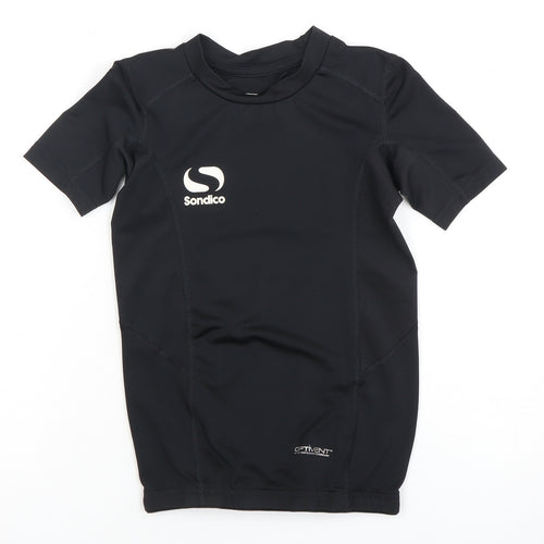 Sondico Boys Black Jersey Top, 7-8 Years, Short Sleeve, Athletic