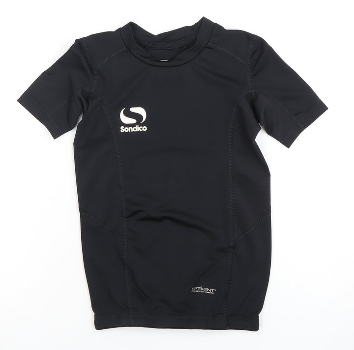 Sondico Boys Black Jersey Top, 7-8 Years, Short Sleeve, Athletic