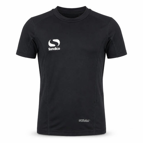 Sondico Boys Black Jersey Top, 7-8 Years, Short Sleeve, Athletic