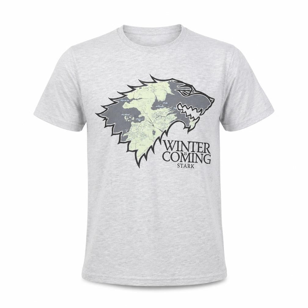Front view of Game of Thrones Stark Grey Men's T-Shirt, size S