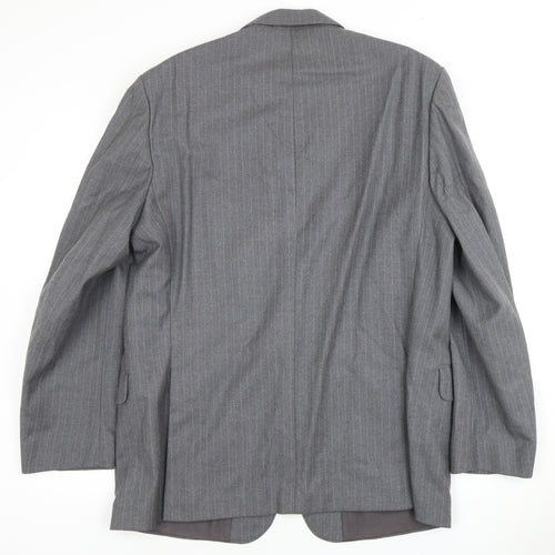 Dunn & Co Men's Grey Wool Blazer, Size 44, Classic Fit