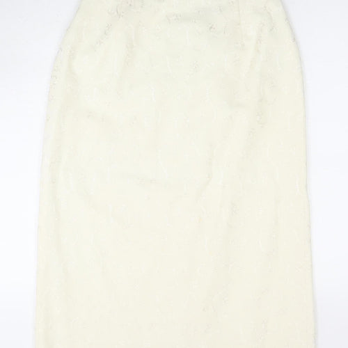 Jacques Vert Women's Ivory Long Formal Pencil Skirt Size 12