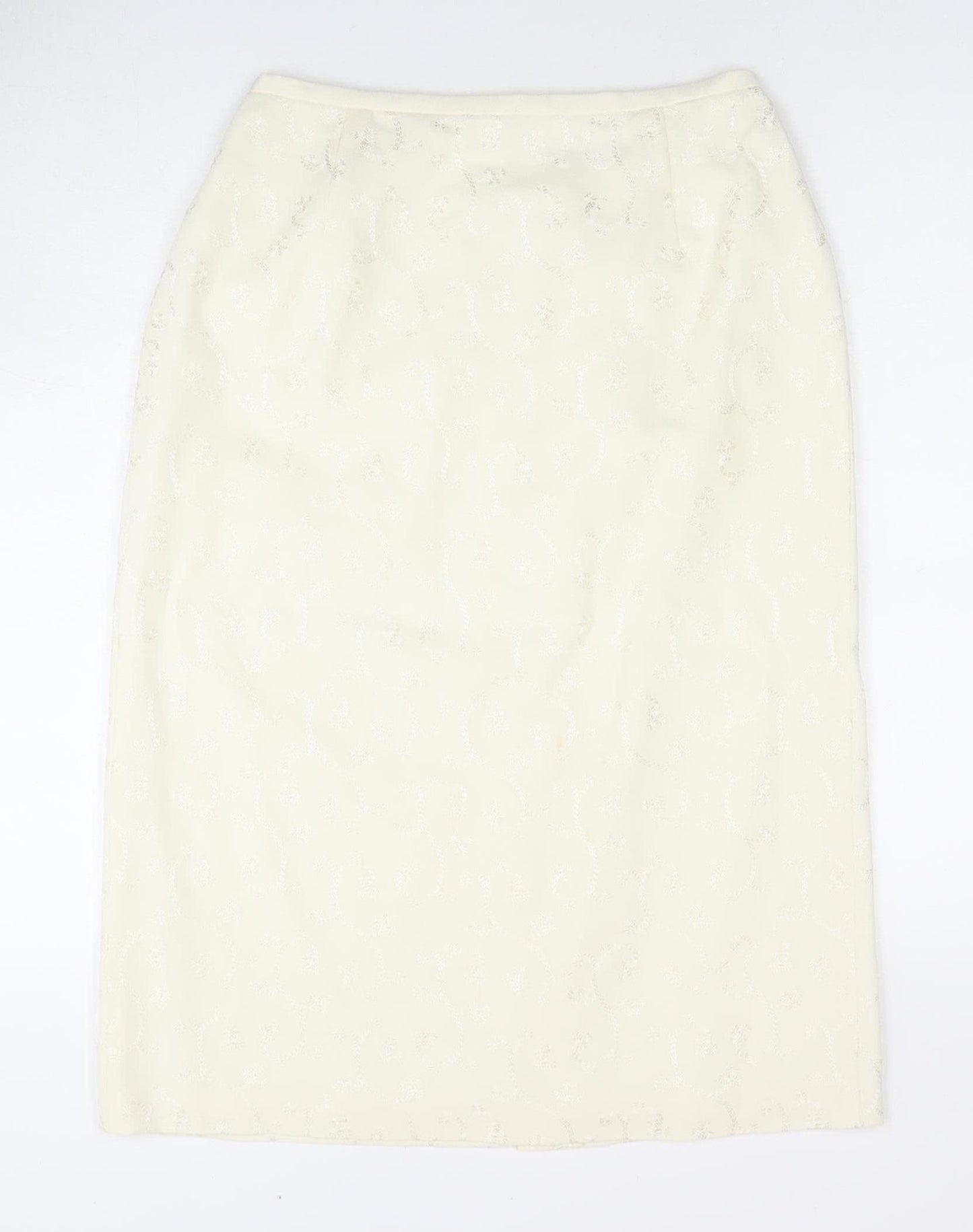 Jacques Vert Women's Ivory Long Formal Pencil Skirt Size 12