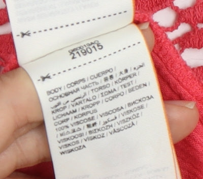 Superdry Women's Pink Crochet Crop Blouse XS