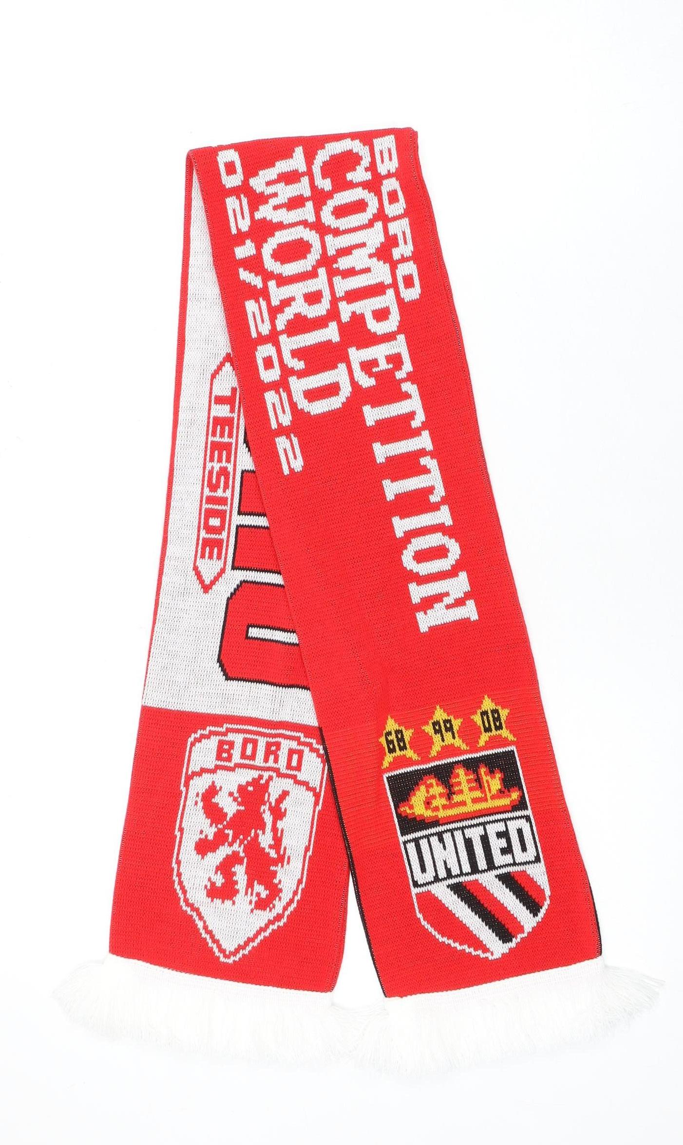 Manchester United Football Scarf, Red & Black, Unisex, One Size