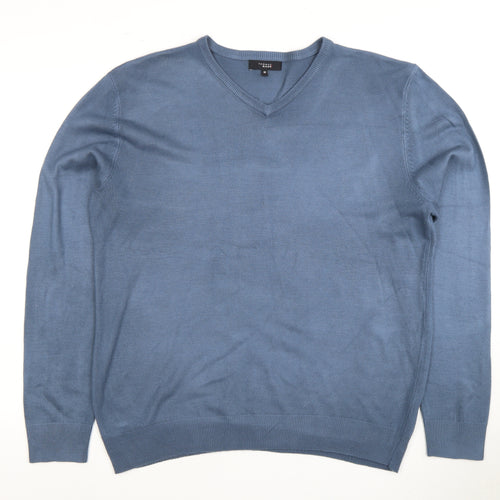Thomas Nash Men's Blue V-Neck Pullover Jumper M