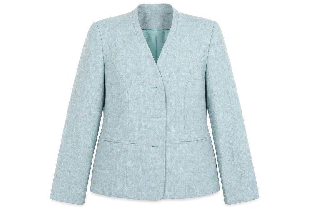 Front view of Honor Millburn Women's Blue Blazer, size 12