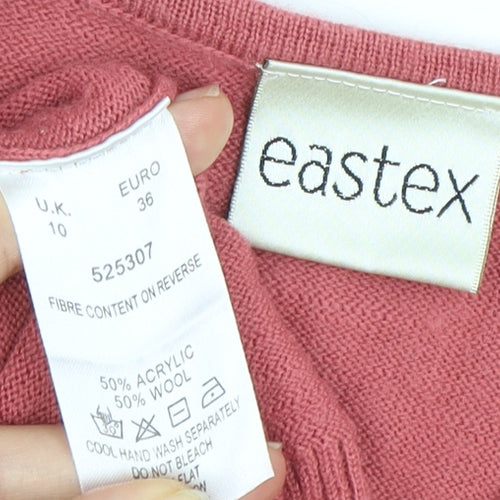 Eastex Women's Pink V-Neck Pullover Jumper Size 10