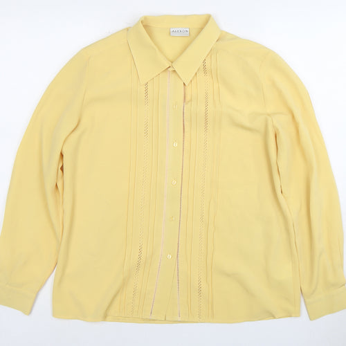 Alexon Women's Yellow Blouse, Size 12, Button Accents