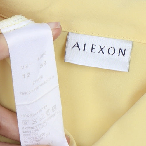 Alexon Women's Yellow Blouse, Size 12, Button Accents