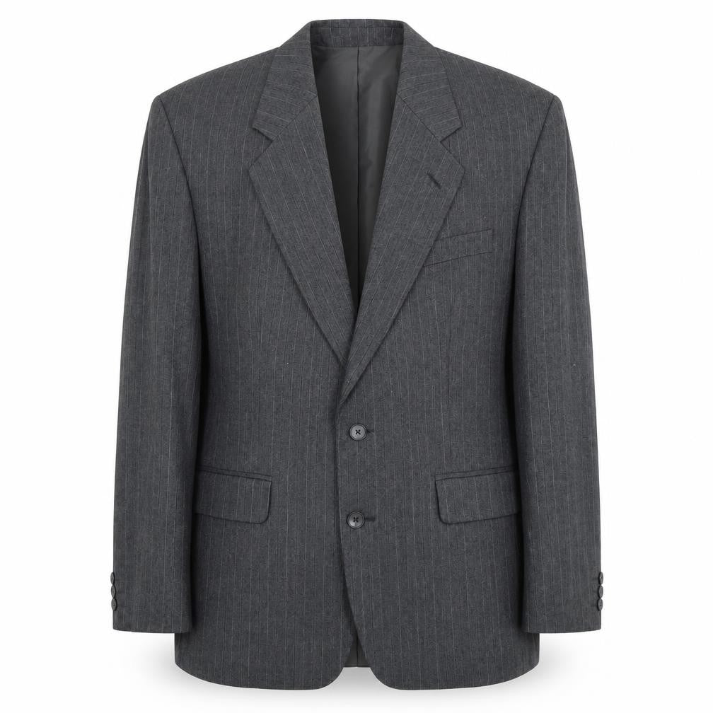 Front view of Dunn & Co Men's Grey Blazer 42 Classic Striped Jacket