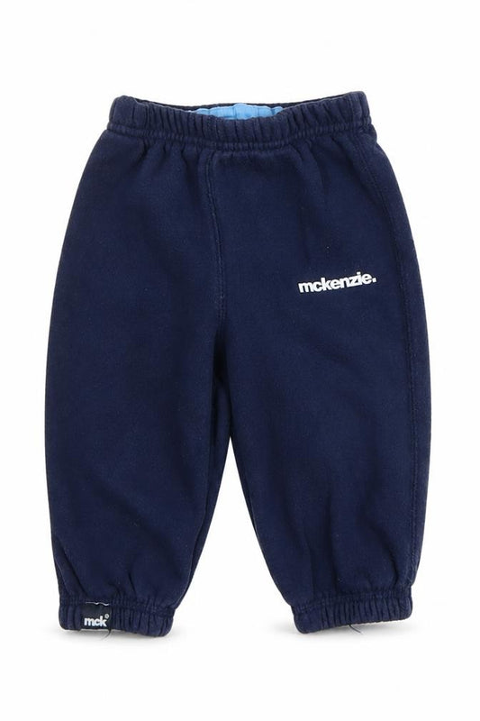 Front view of McKenzie unisex baby blue fleece trousers 9-12 months