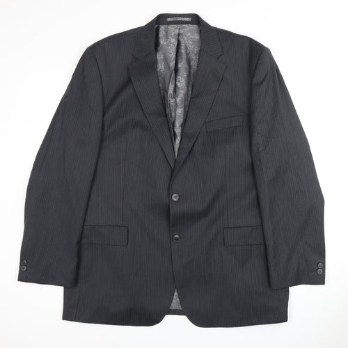 Pierre Cardin Men's Grey Striped Blazer 44R Business Formal