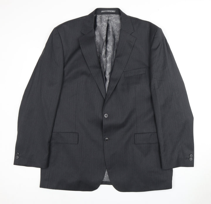Pierre Cardin Men's Grey Striped Blazer 44R Business Formal