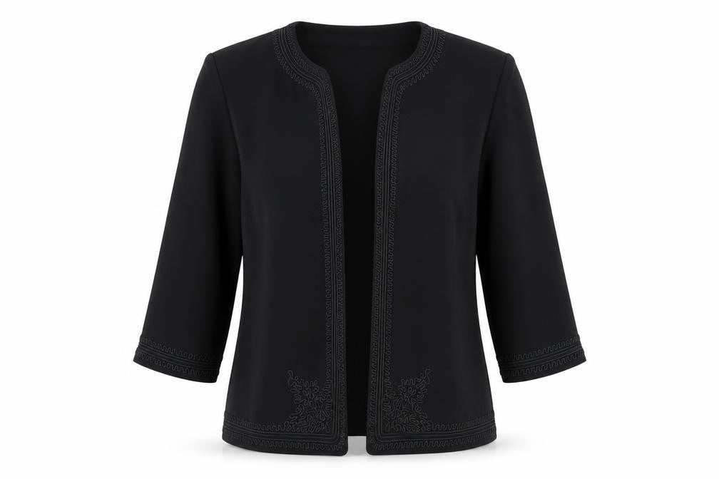 Front view of Eastex Women's Black Blazer, size 10