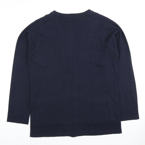 Honor Millburn Women's Blue V-Neck Cardigan S