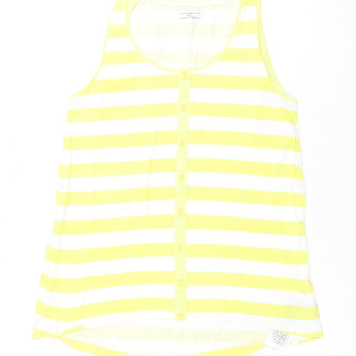 Jacqueline de Yong Women's Yellow Striped Tank, Small
