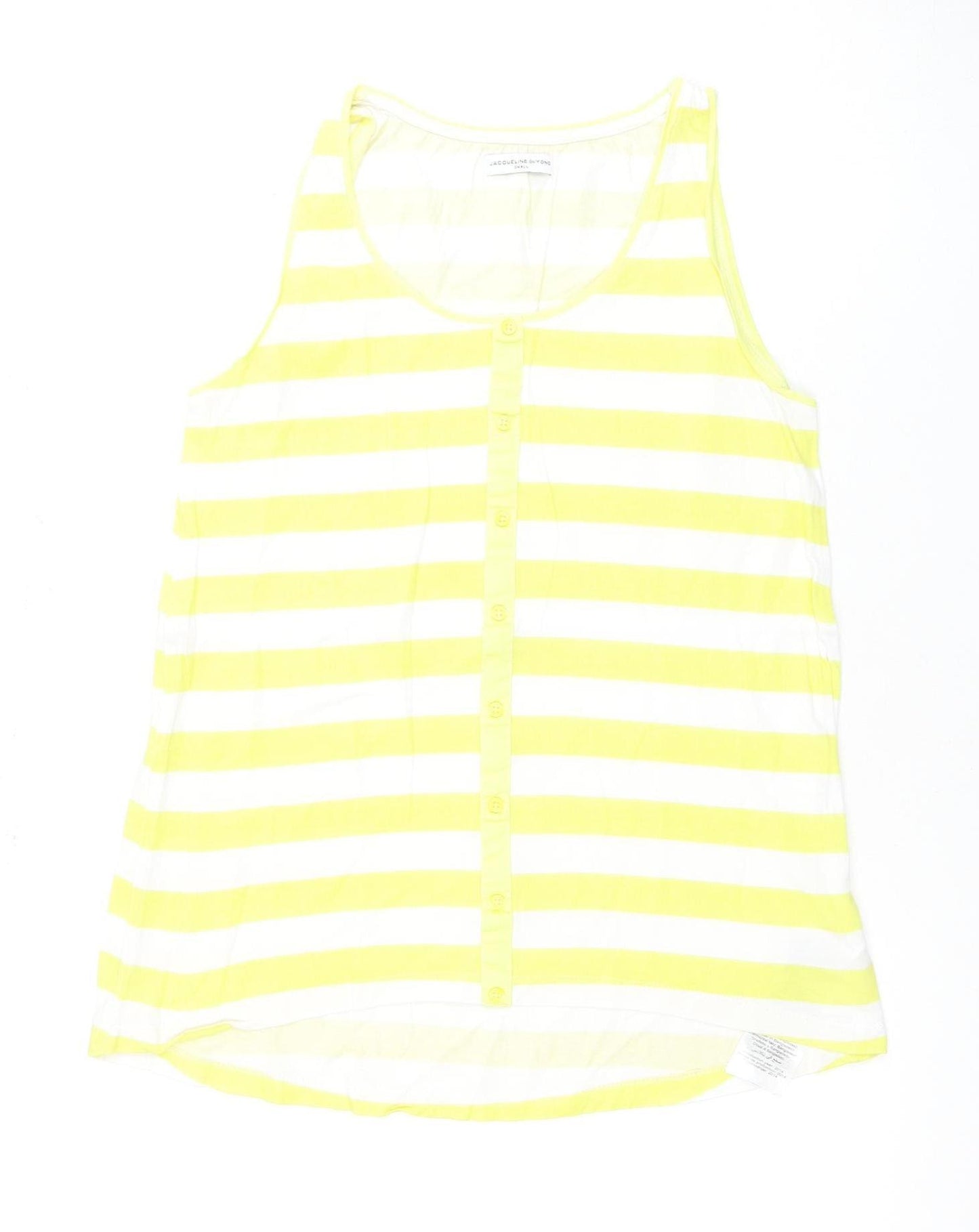 Jacqueline de Yong Women's Yellow Striped Tank, Small