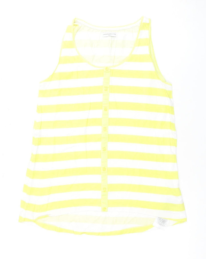 Jacqueline de Yong Women's Yellow Striped Tank, Small