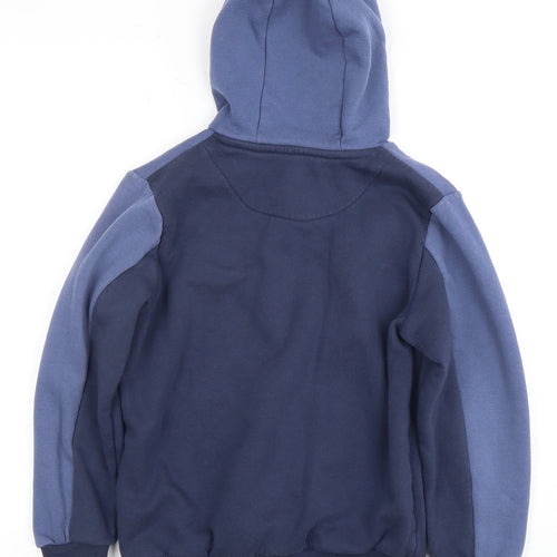 McKenzie Boys Blue Pullover Hoodie M Logo Colourblock Style
