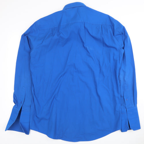 Dehavilland Men's Blue Long Sleeve Dress Shirt 42