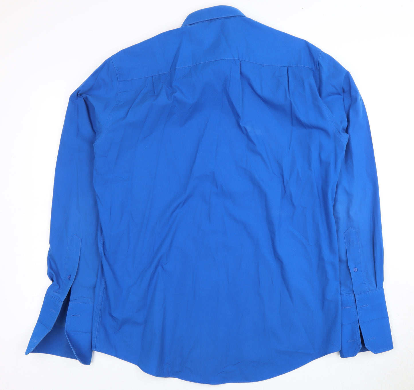 Dehavilland Men's Blue Long Sleeve Dress Shirt 42