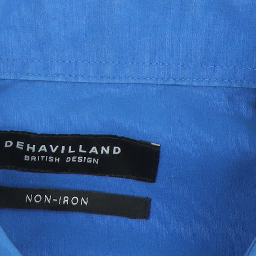 Dehavilland Men's Blue Long Sleeve Dress Shirt 42