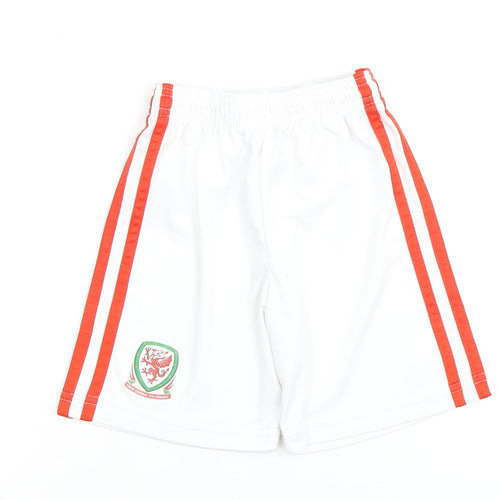 adidas Boys White Elastic Waist Shorts 3-4 Years