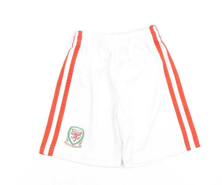 adidas Boys White Elastic Waist Shorts 3-4 Years