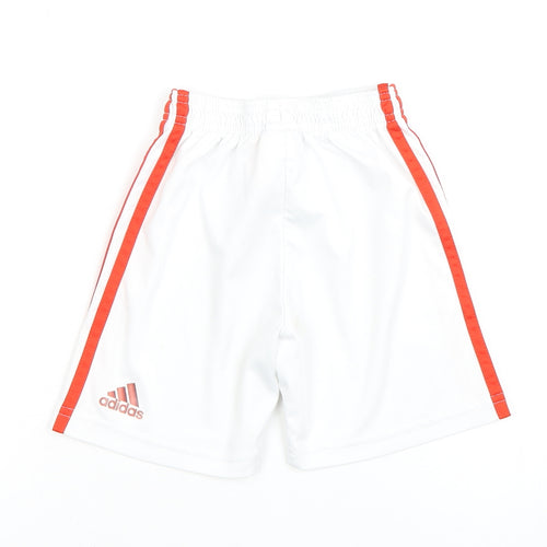adidas Boys White Elastic Waist Shorts 3-4 Years