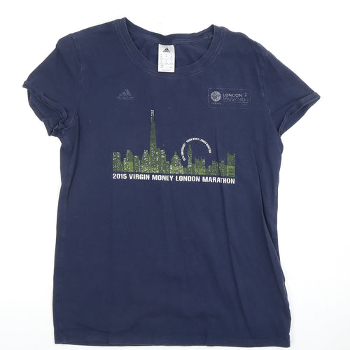 Adidas Women's Blue Marathon T-Shirt, Size M, Sports Casual